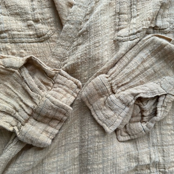 Free People One Yellow Asymmetrical Long Sleeve Open Blouse Women’s S - Picture 11 of 15